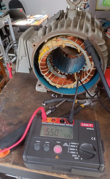 prueba de resistencia de aislamiento a motores