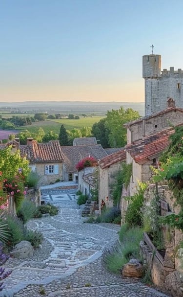 Village percher provençal du village typique La Garde Adhémar près du mas de l'Enclos du Soleil le Vent