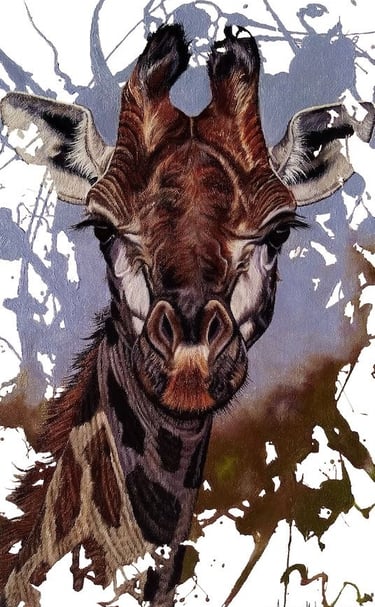 a giraffe with a giraffe's head 