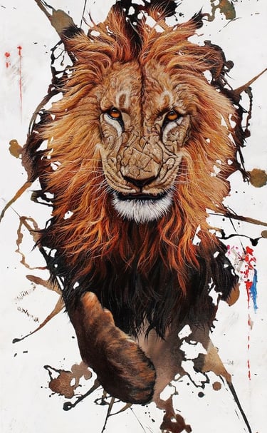 a lion is shown in this image