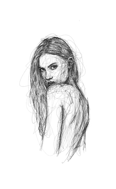 Nude woman drawing