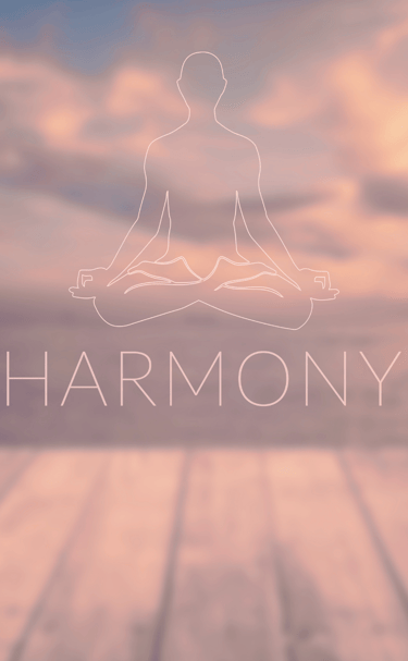 Dessin d'un corps qui médite et mot "Harmony" - Nathalie Collet Voix Son Vibration