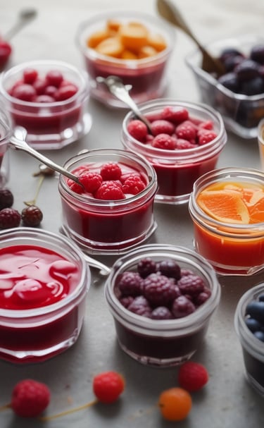A person holding a turquoise plate with a serving of pasta topped with pesto sauce, cherry tomatoes, and grated cheese. The person is wearing a purple shirt, and the dish appears freshly prepared with a sprinkle of herbs.