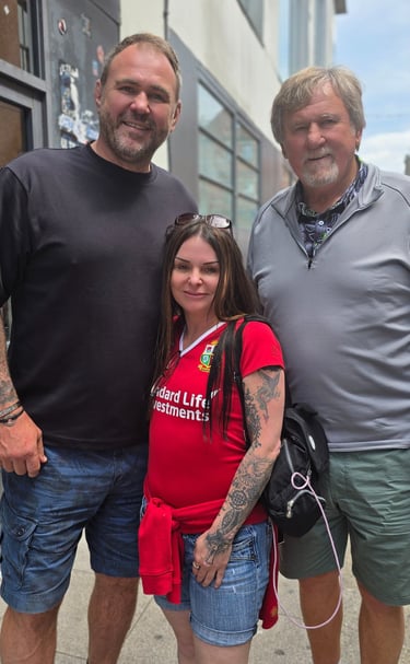 Rachael P Henry with Scott and Derek Quinnell