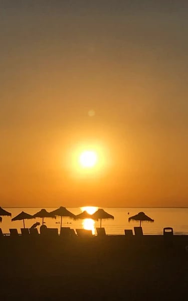 Sunrise at Malvarrosa Beach in Valencia