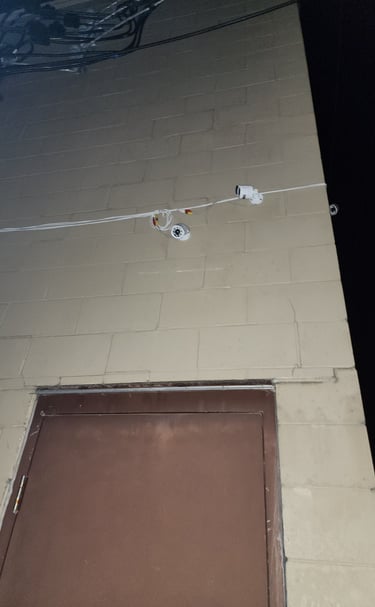 Security camera above door