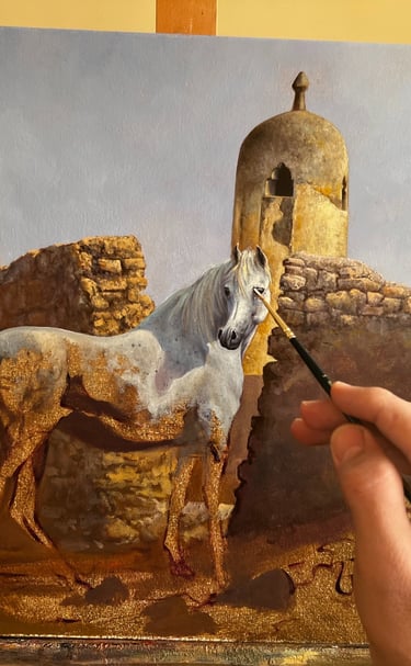 Horse Artwork By Maamar Tazi In Process