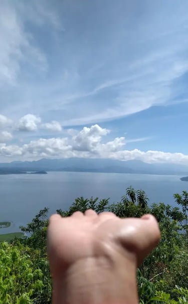 a person holding their hand up to the camera