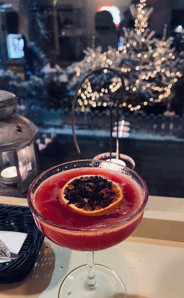 Strawberry- hibiscus mocktail 