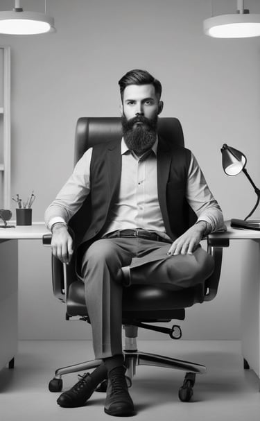 A side view of a person sitting comfortably on an ergonomic chair, demonstrating good posture and relaxed shoulders.