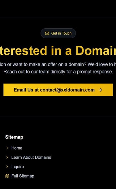 a website page with a domain inquiry
