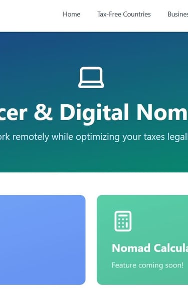 tax saving tips and countries for digital nomads and freelancers
