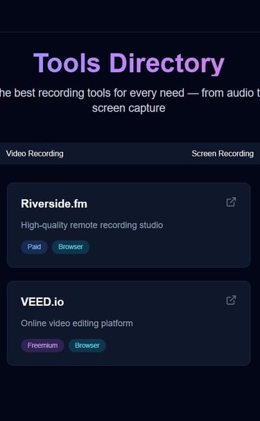 a website page with a bunch of tools and tools