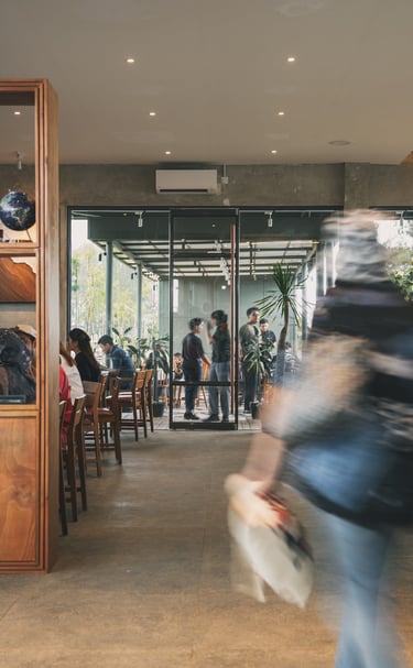 crowded area of cafe at TENTRM in Batam