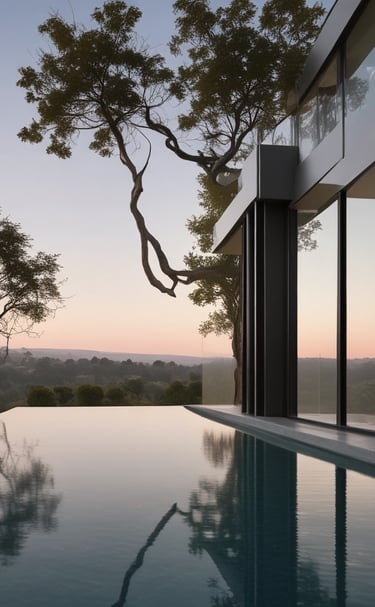 Construction team assembling a prefabricated house frame on site with clear blue sky.