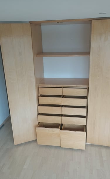 closet a medida con cajones y repizas 