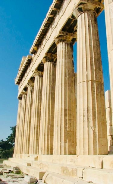 The columns of the Parthenon in Athens
