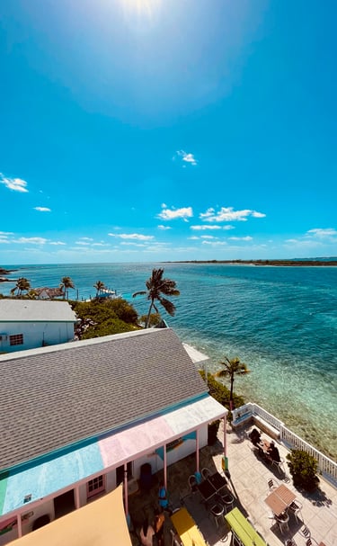 The blue waters of the Bahamas