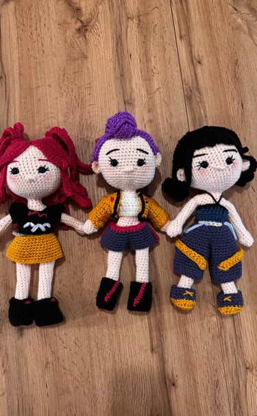 Crochet K-Pop Hunter Dolls
