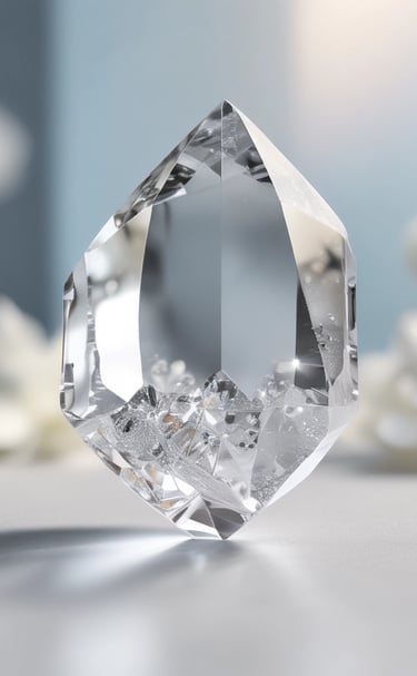 A collection of various quartz stones displayed on a rustic wooden surface.