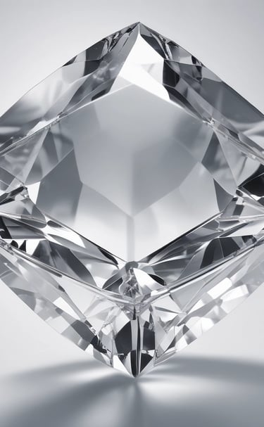 Close-up of a sparkling clear quartz crystal with natural facets.