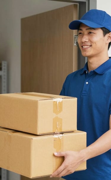A neatly arranged shelf displaying various ready-to-ship products.