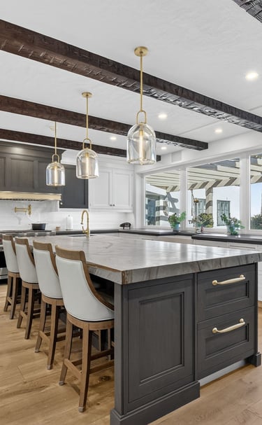 Large kitchen island renovation South Florida