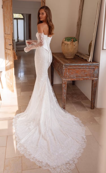 robe de mariée en deux pièces dentelle 