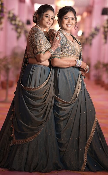 best derani jethani makeup and hair styles photography in r&d bridal makeup vadodara