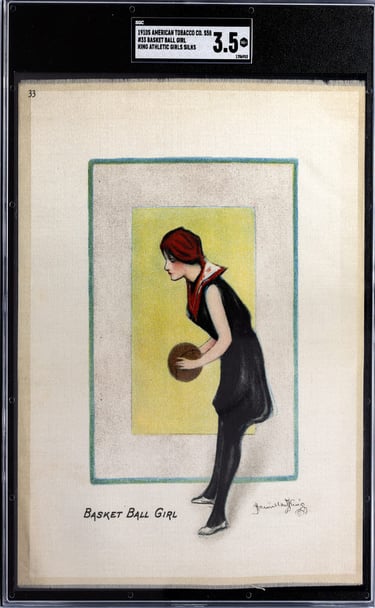 1910s Hamilton King Basket Ball Girl S58 Rare Tobacco Silk #33