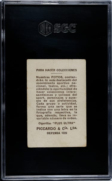 1926 Piccardo & CIA Cigarillos Plus Ultra Basketball Card E7 Uruguayos Y Argentinos Reverse Back