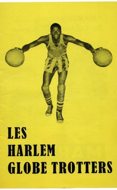 1959 French Program for when the Harlem Globetrotters with Wilt the Stilt Chamberlain played a tour 