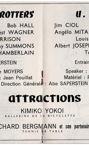 Wilt Chamberlain Harlem Globetrotters European Tour France 1959