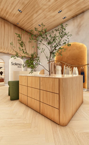 móveis planejados em projeto comercial