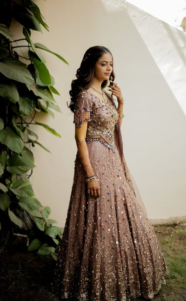 bridal lehenga with full photography look