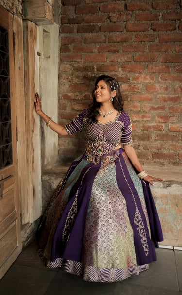 Bridesmaid makeup and hairstyle at ladies salon in Gotri