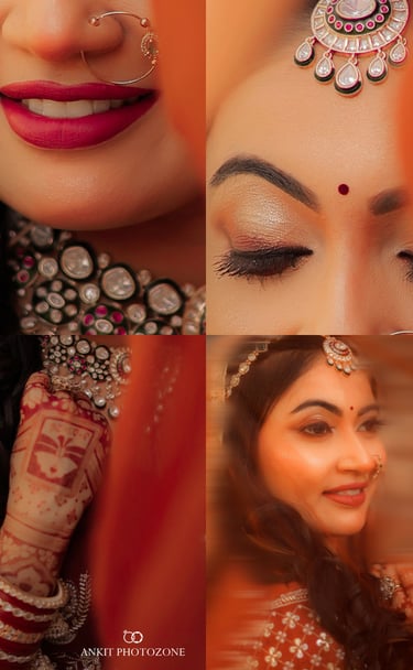 Luxury airbrush wedding makeup look for brides in Gotri Vadodara - RD Bridal Makeup.