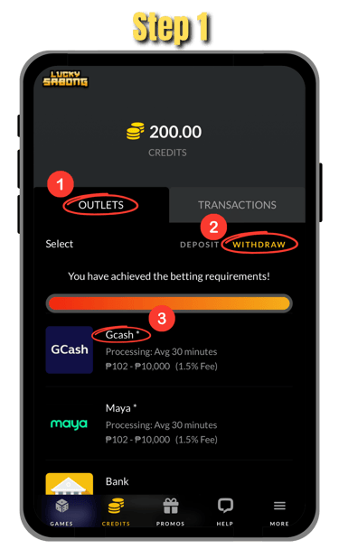 step 1 of how to verify account in phsabong