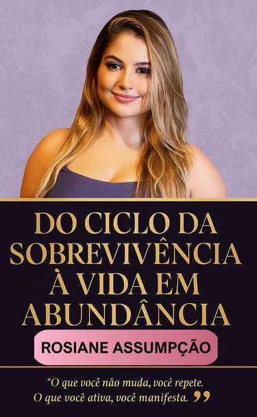 Capa do ebook contendo uma foto da Rosiane sorrindo levemente e o título do ebook