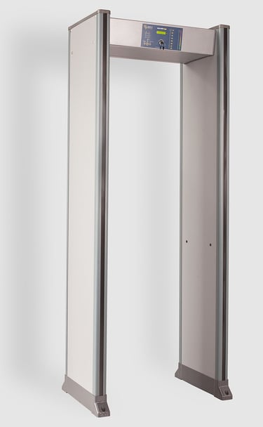 portal detector de metais em operação