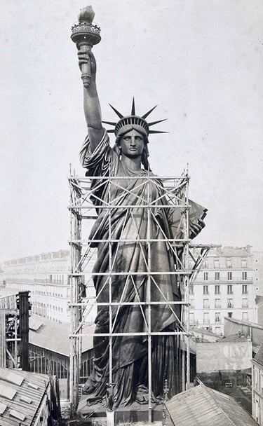 Statue of Liberty under contruction in Paris 1884 pic