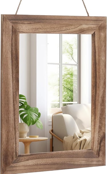 Rustic wall mirror for bedroom, farmhouse mirror décor idea,