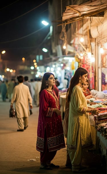Women shopping at nathiagali bazar