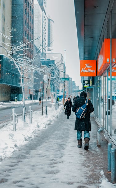 snow, Montréal, snowstorm, downtown, Saint-Catherine