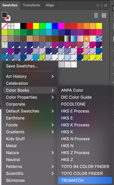 Adobe Illustrator Swatches Color Books