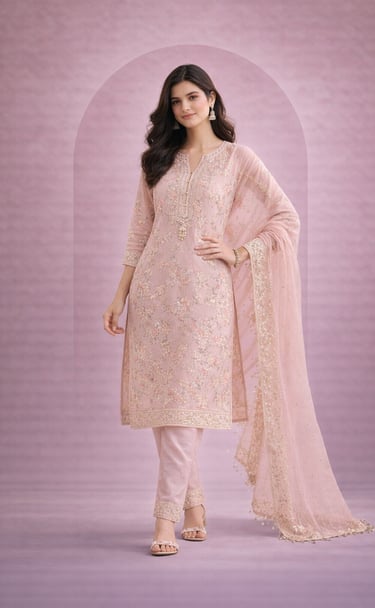 Women's festive suit sets with dupatta traditional ethnic wear – tryshopy