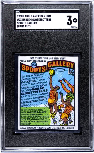Rare 1950s Anglo American Gum Sports Wrapper Harlem Globetrotters Basketball #23