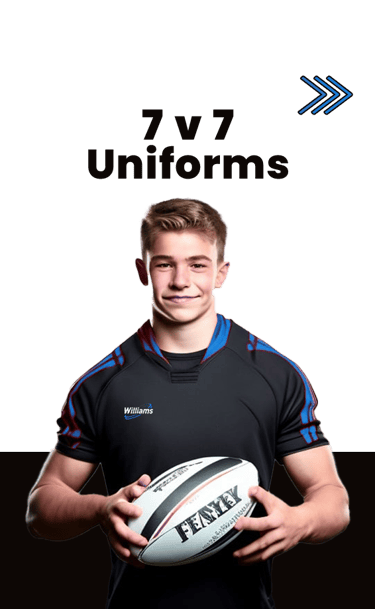 a man in a black shirt holding a rugby ball