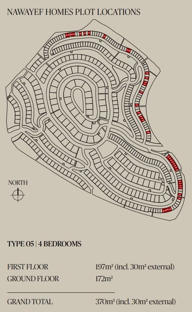 Family-oriented homes in Nawayef West island lifestyle community