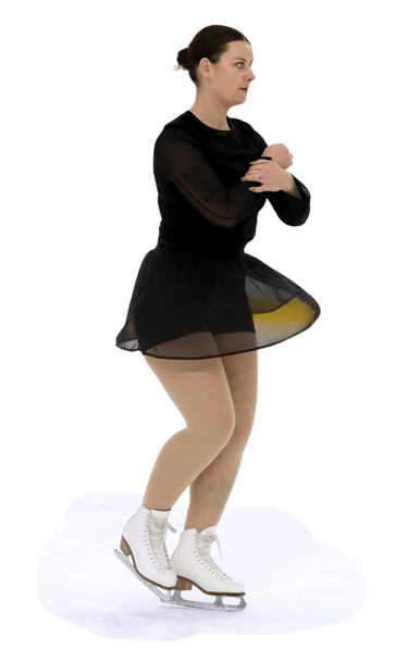 Adult skater performing spin